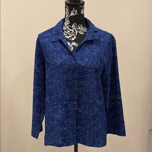 NWOT Habitat Chic blue jacket with large buttons size medium